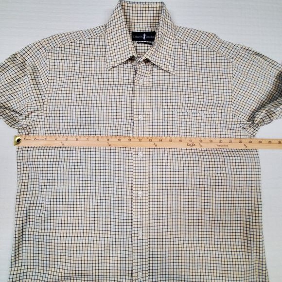T Harris London Men's Long Sleeve Shirt Size L Large Gentleman's Fit Check Cream - Picture 5 of 10